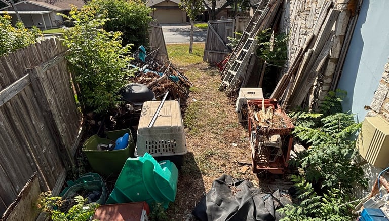 Backyard full of junk in schertz