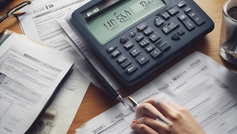 A business consultant discussing strategies with clients in a modern office setting.