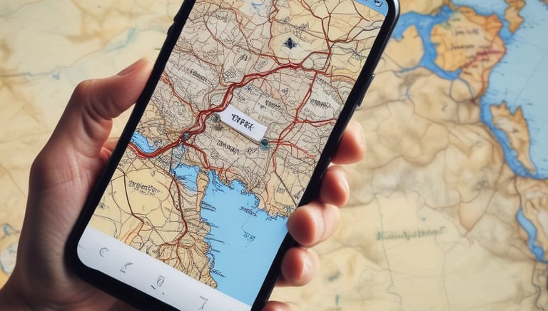 A courier using a smartphone to share live location on a map.