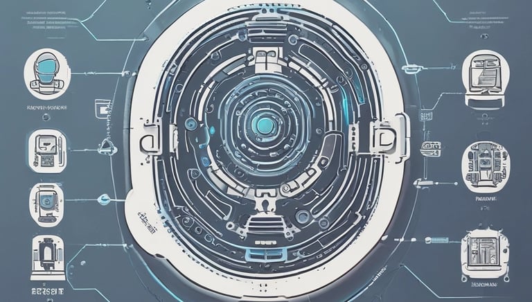 A glowing neon sign displaying the letters 'AI' is mounted on a dark, textured wall that resembles a circuit board or technological pattern.