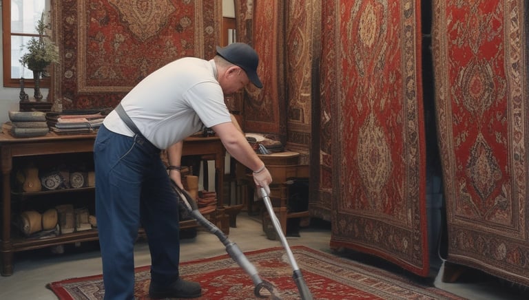 A technician inspecting a damp wall for mold with protective gear.