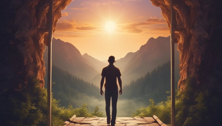 A laptop screen displays a webpage with the title 'ChatGPT Mastery Course'. The page includes sections on Learning, Writing, Money, Marketing, Productivity, and Tools, with various bullet points under each category. The top right shows an open browser tab, and there is a rating section with stars in the top left. Bright icons of various applications are visible at the bottom of the screen.