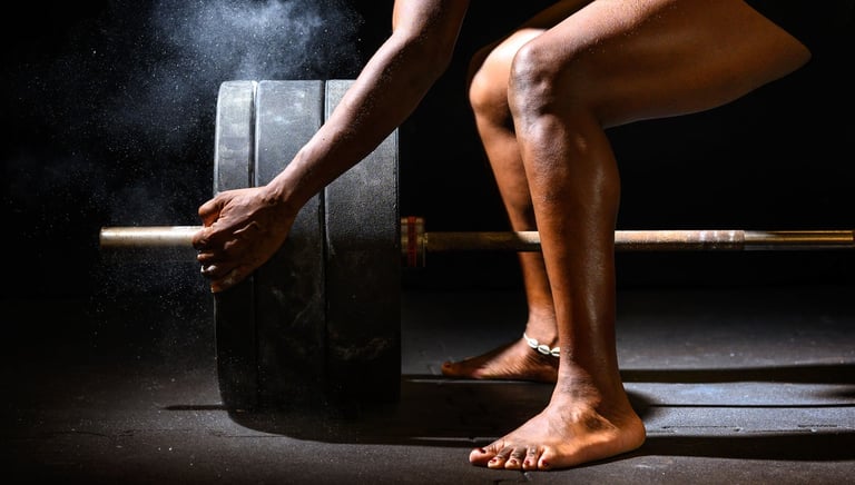 Un gym de remise en formes avec haltères
