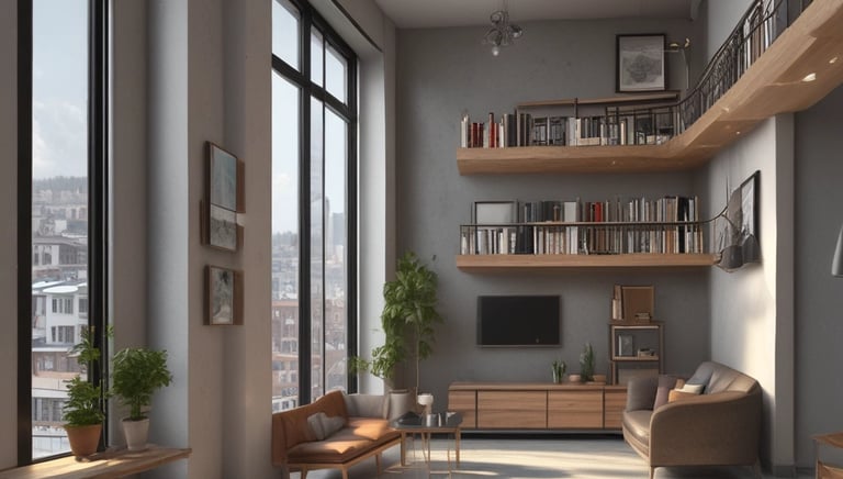 A vintage-style building with a sign on the rooftop featuring an illustration of a well-dressed man holding products. The facade includes arched windows adorned with decorative flowers. Additional signs with Chinese characters and the words 'TRADING COMPANY' give the scene a historic or retro commercial appearance.