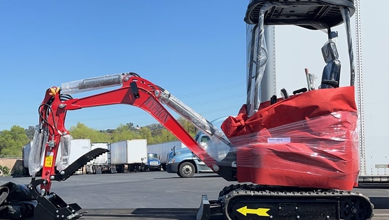 A mini excavator by TYPHON on the way