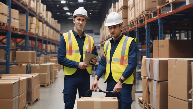 A spacious industrial facility with high ceilings and extensive use of metal and industrial materials. The interior is well-lit, featuring clean, organized rows of machinery and equipment. A single person is walking in the distance, emphasizing the scale of the space. The environment appears to be a manufacturing or industrial warehouse with marked walkways and large doors.