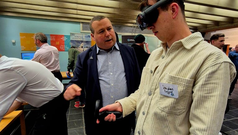 On the ground at an event showcasing to customers