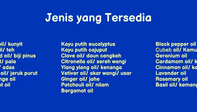 jenis minyak atsiri oasis essential oils