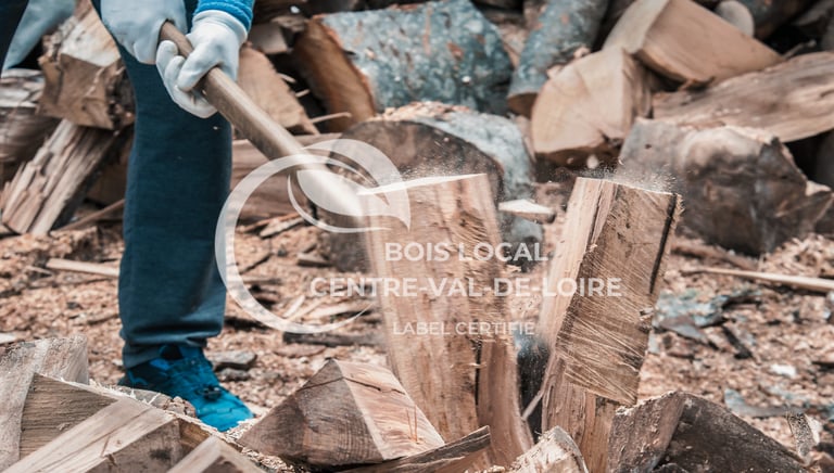 une personne tenant une grande hache pour couper du bois