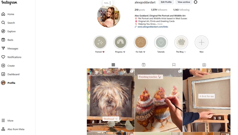 Alex Goddard's Instagram account