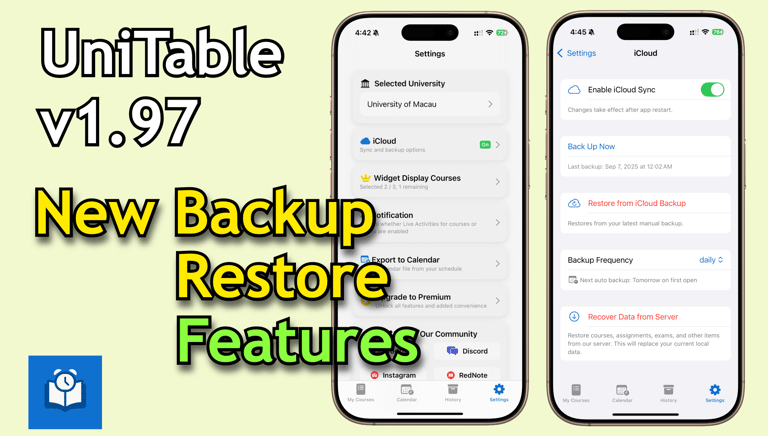 unstable backup and restore features