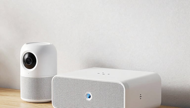 A cozy HDB flat living room with a sleek router placed on a shelf.