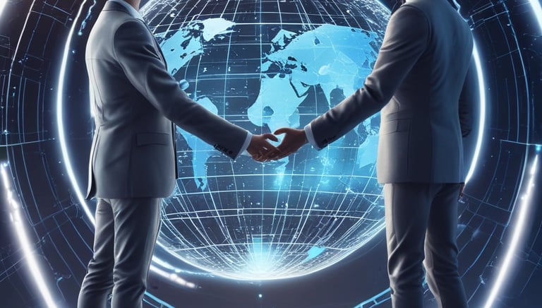 An illustration representing information and communication technology services.