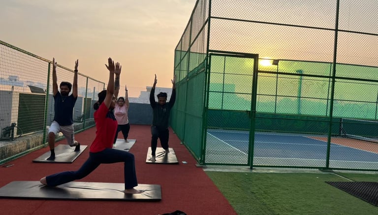 FitX1 Manikonda rooftop gym for outdoor CrossFit, yoga sessions, and Vitamin D-rich morning workouts