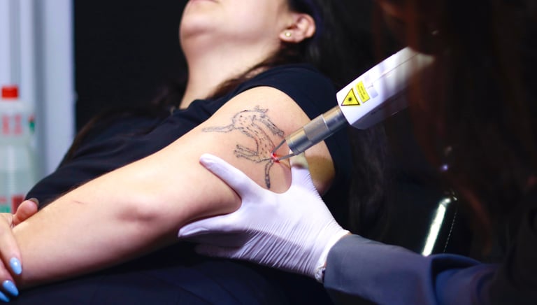remoção de tatuagem no braço com laser