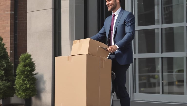 Warehouse shelves stacked with organized boxes and pallets ready for dispatch