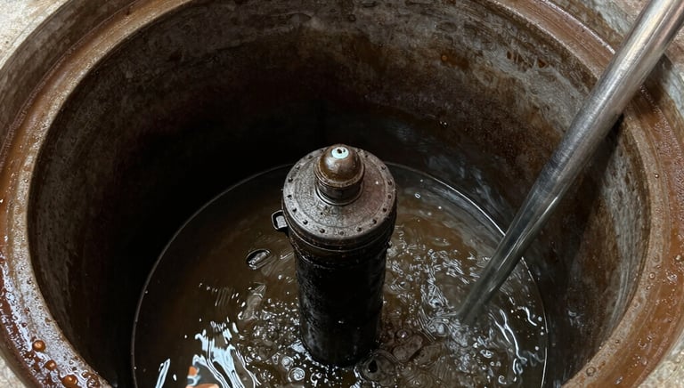 Nighttime shot of a Rapid Response truck parked by a home with crew repairing a broken septic line.