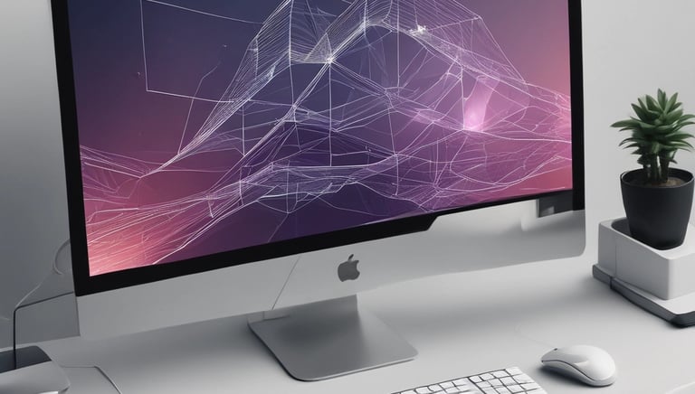 A sleek laptop screen showing a crisp, professional local business website layout with deep blue and slate grey tones.