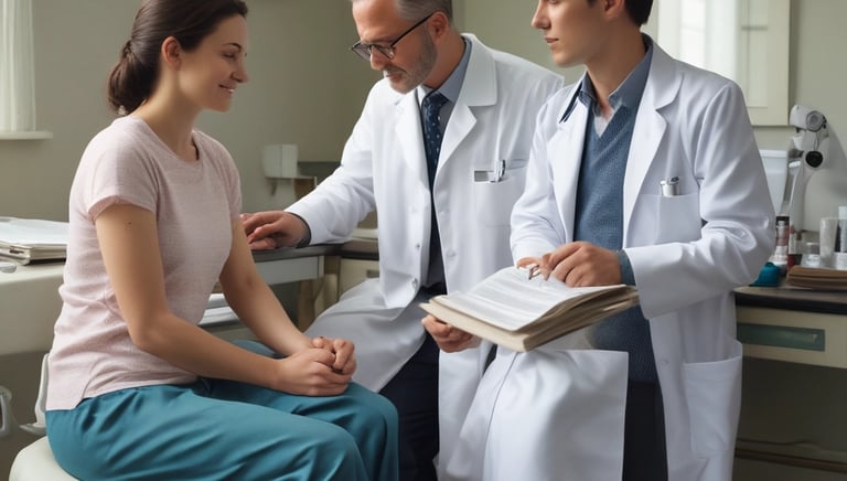 A patient performing guided leg exercises with a physiotherapist in a modern rehab center.