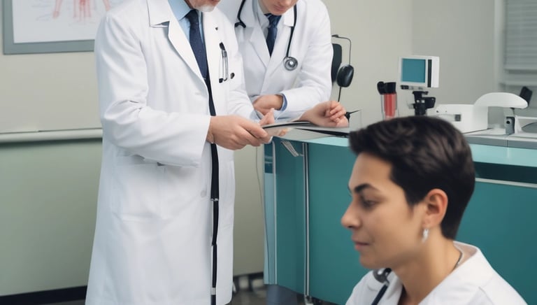 A patient performing guided leg exercises with a physiotherapist in a modern rehab center.