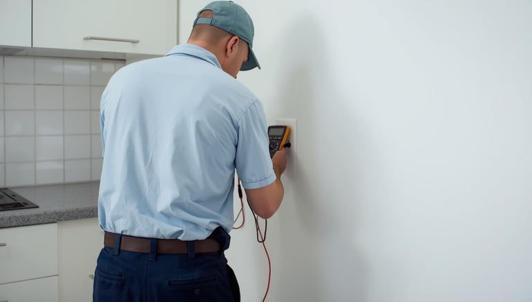 an electrician changing a socket