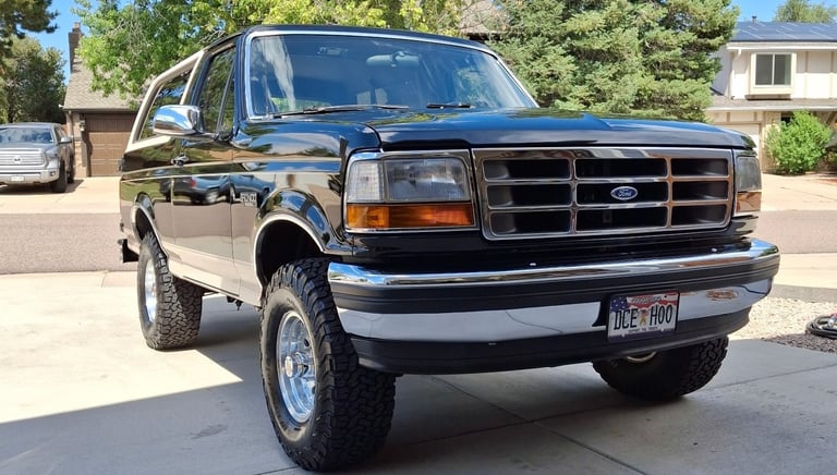 A black Ford Bronco