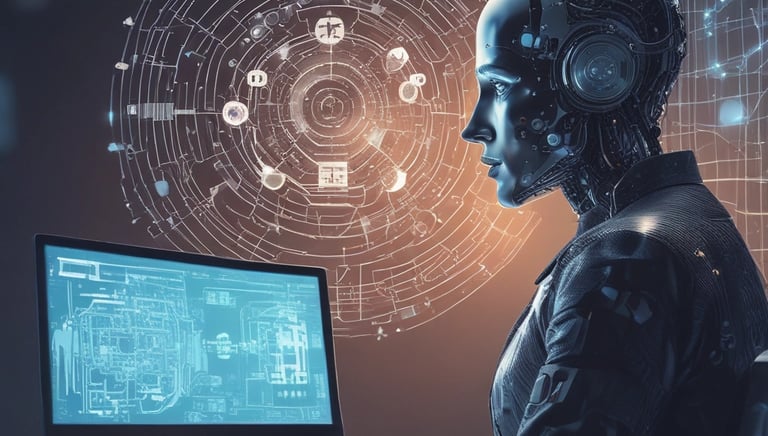 A relaxed video call showing a consultant and client discussing advanced AI strategies.