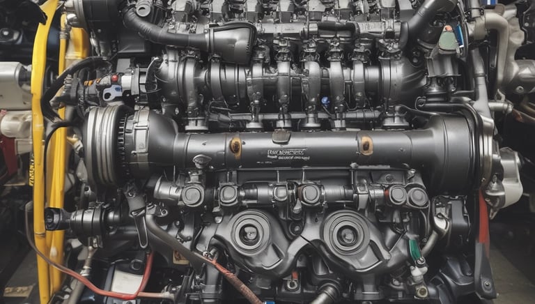 A skilled mechanic inspecting a Toyota engine in a clean, professional workshop.