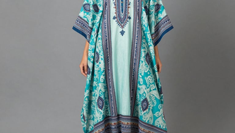 Close-up of hands selecting fabric samples with unique printed patterns on a wooden table.