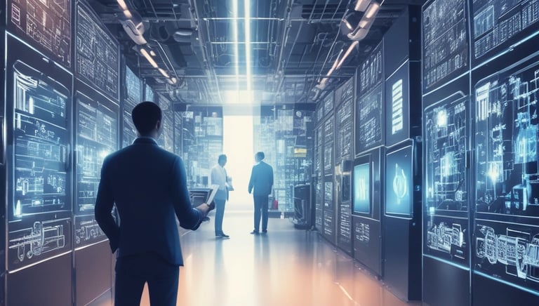 An illustration of AI technology optimizing business operations.