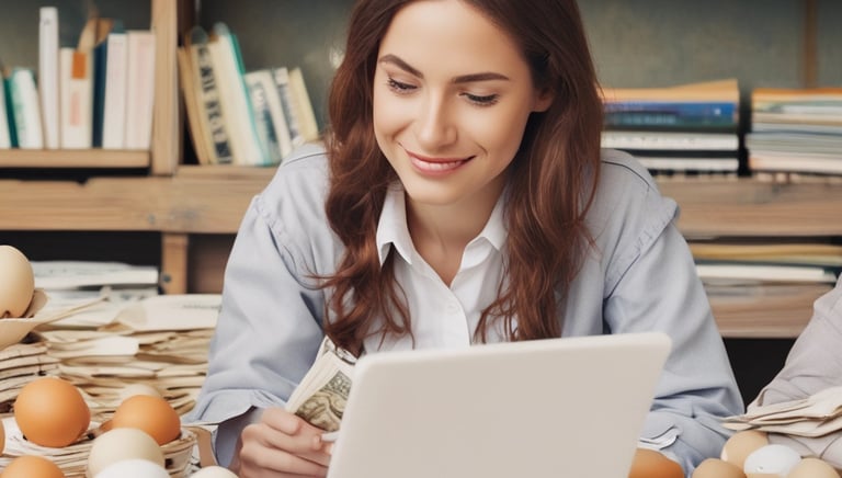 A smiling person receiving a loan approval notification on their smartphone.