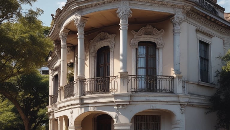 Happy clients shaking hands with a real estate agent in front of a sold property.