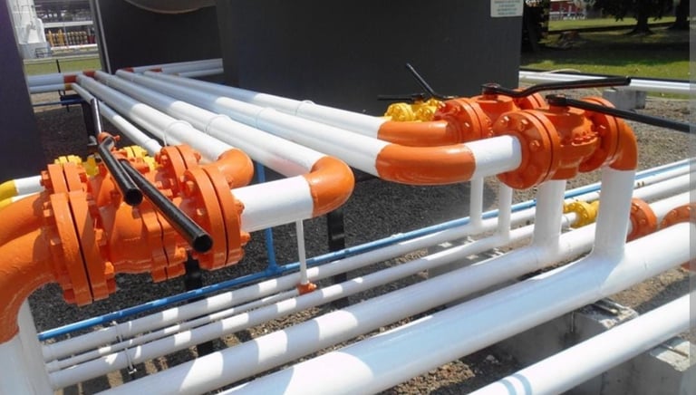 Montagem de tubulção metálica industrial