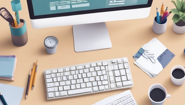 Close-up of a dental practice website on a laptop screen with marketing graphs and dental imagery.