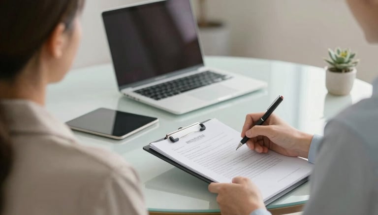 A friendly psychologist listening attentively to a patient in a cozy office.