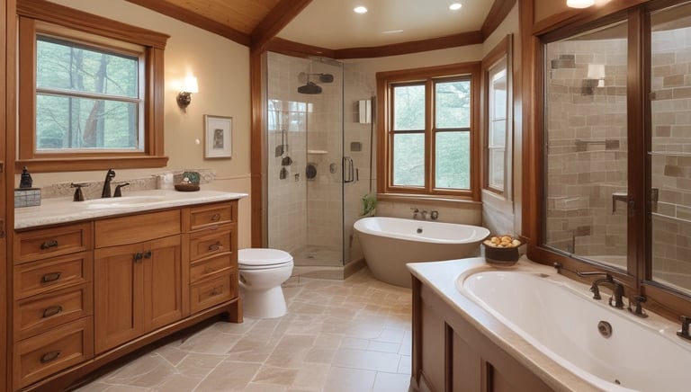 A cozy kitchen renovation featuring warm wood cabinets and modern lighting.