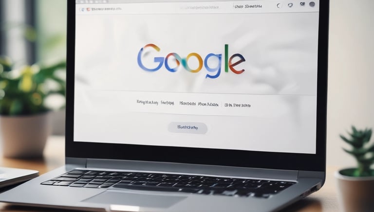 A laptop screen displaying a detailed Google Ads dashboard with campaign metrics.