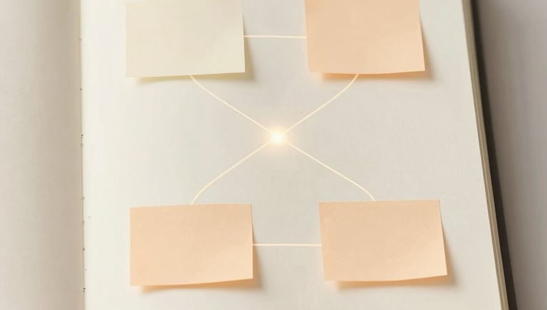 Softly lit scene of a person peacefully journaling with a tablet beside a warm cup of tea.