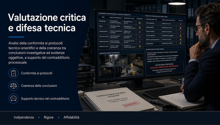 analisi scena del crimine a Roma