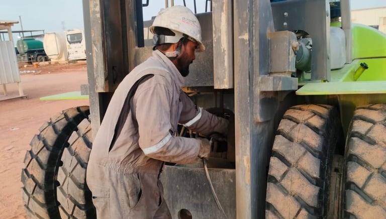 Forklift suspension greasing forklift gracing all nipples