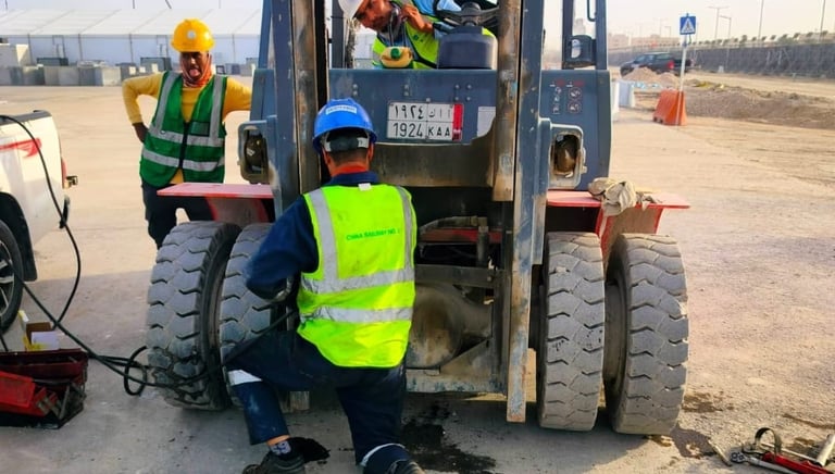 Forklift Differential greasing