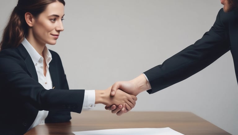 A graph showing upward cash flow growth alongside a handshake between two business partners.