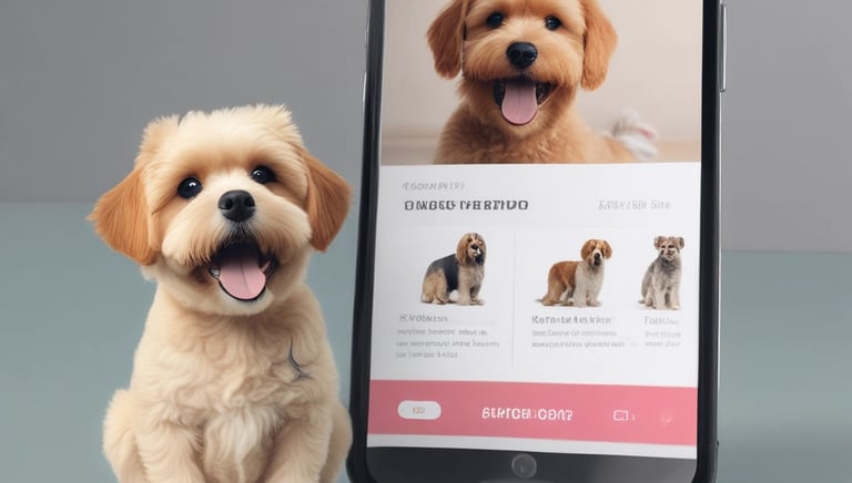 A caring pet consultant gently examining a happy dog in a cozy UK home setting.