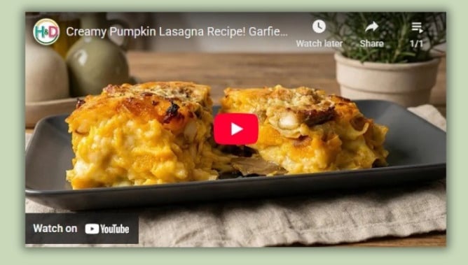 Creamy pumpkin lasagna - With béchamel, brie & mushrooms