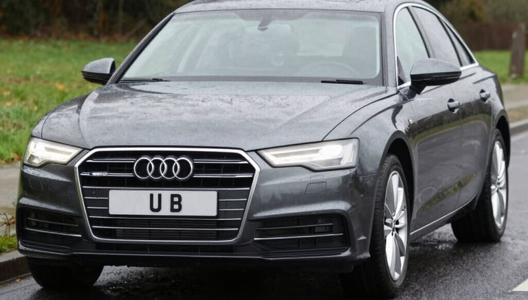 A sleek sedan parked by a scenic road ready for a self-drive adventure.