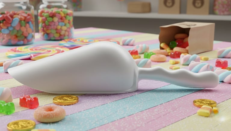 Pelle pour confiseries. Design lisse pour le dosage hygiénique des sucres et friandises.