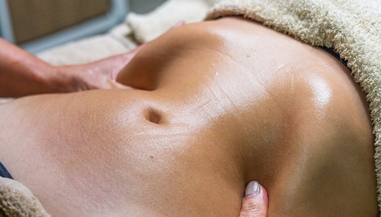a woman getting a massage at a spa