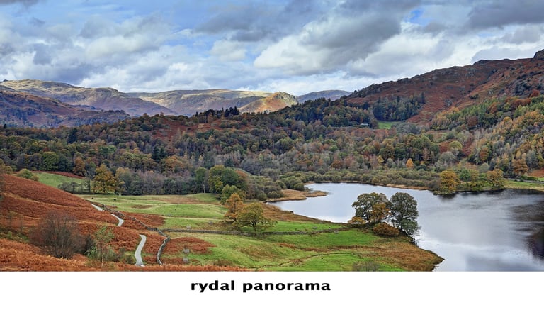 the lake district photograph rydal water with distant hills and fells