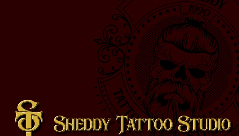 Logotipo com caveira de caravela para estúdio de tatuagem para Sheddy Tamayo por Acebal Santana.