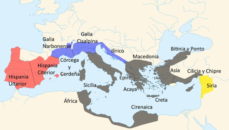 mapa de roma primer triunvirato